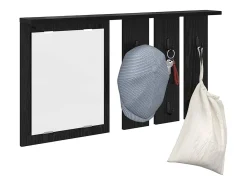 Perchero de pared con estante Roble negro 85 x 10 x 45 cm