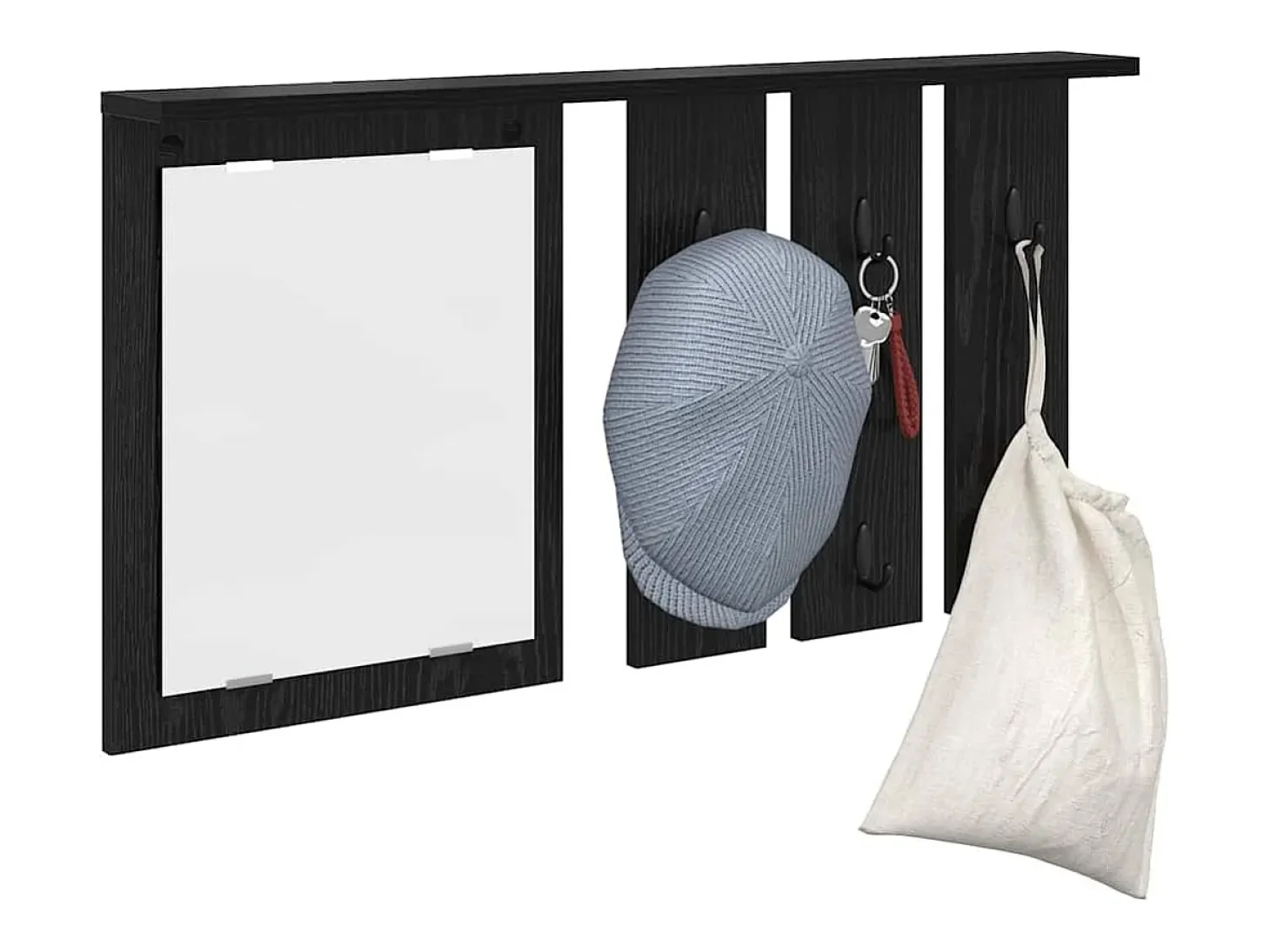 Perchero de pared con estante Roble negro 85 x 10 x 45 cm