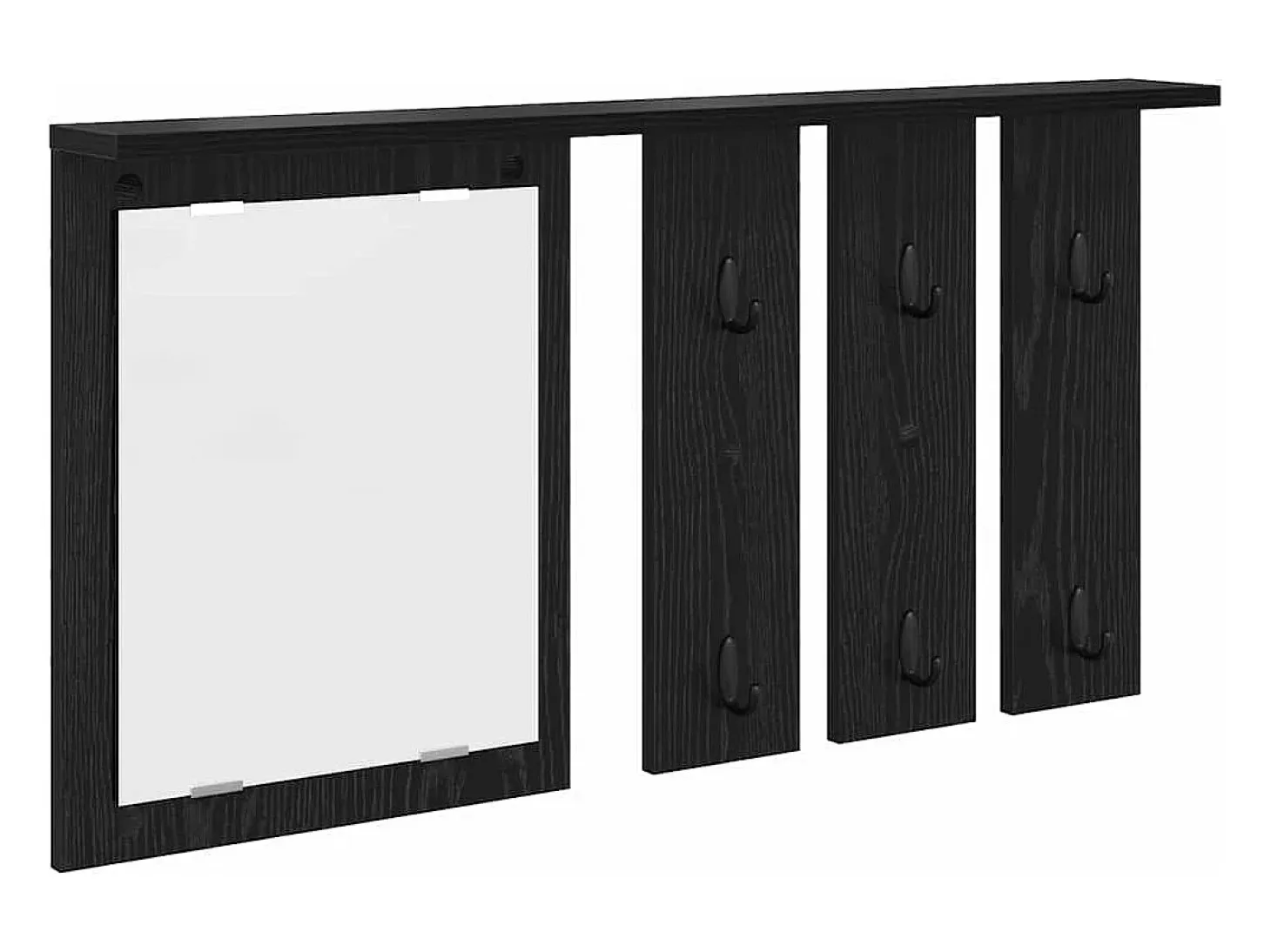 Perchero de pared con estante Roble negro 85 x 10 x 45 cm