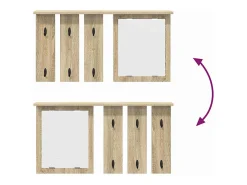 Perchero de pared con estante roble Sonoma 85 x 10 x 45 cm