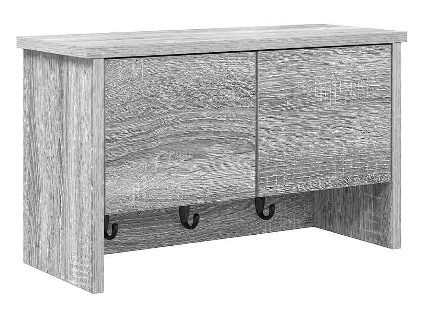 Perchero de pared con estante Sonoma, gris, 50 x 20 x 30 cm