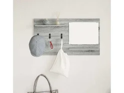 Perchero de pared con estante Sonoma, gris, 90 x 10 x 50 cm