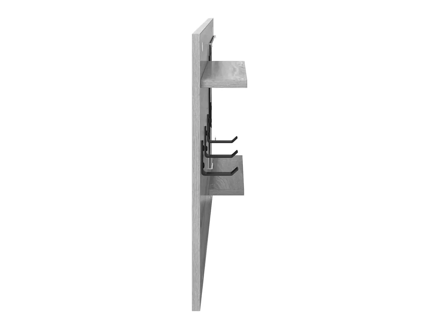 Perchero de pared con estante Sonoma, gris, 90 x 10 x 50 cm