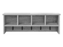 Perchero de pared con estante Sonoma, gris, 75 x 16 x 26 cm