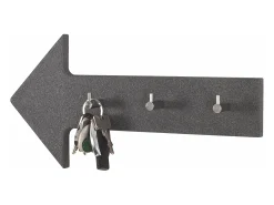 Perchero de pared de diseño Flèche con 3 perchas de granito Antra