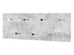 Perchero de pared de diseño efecto hormigón con 7 ganchos Gris
