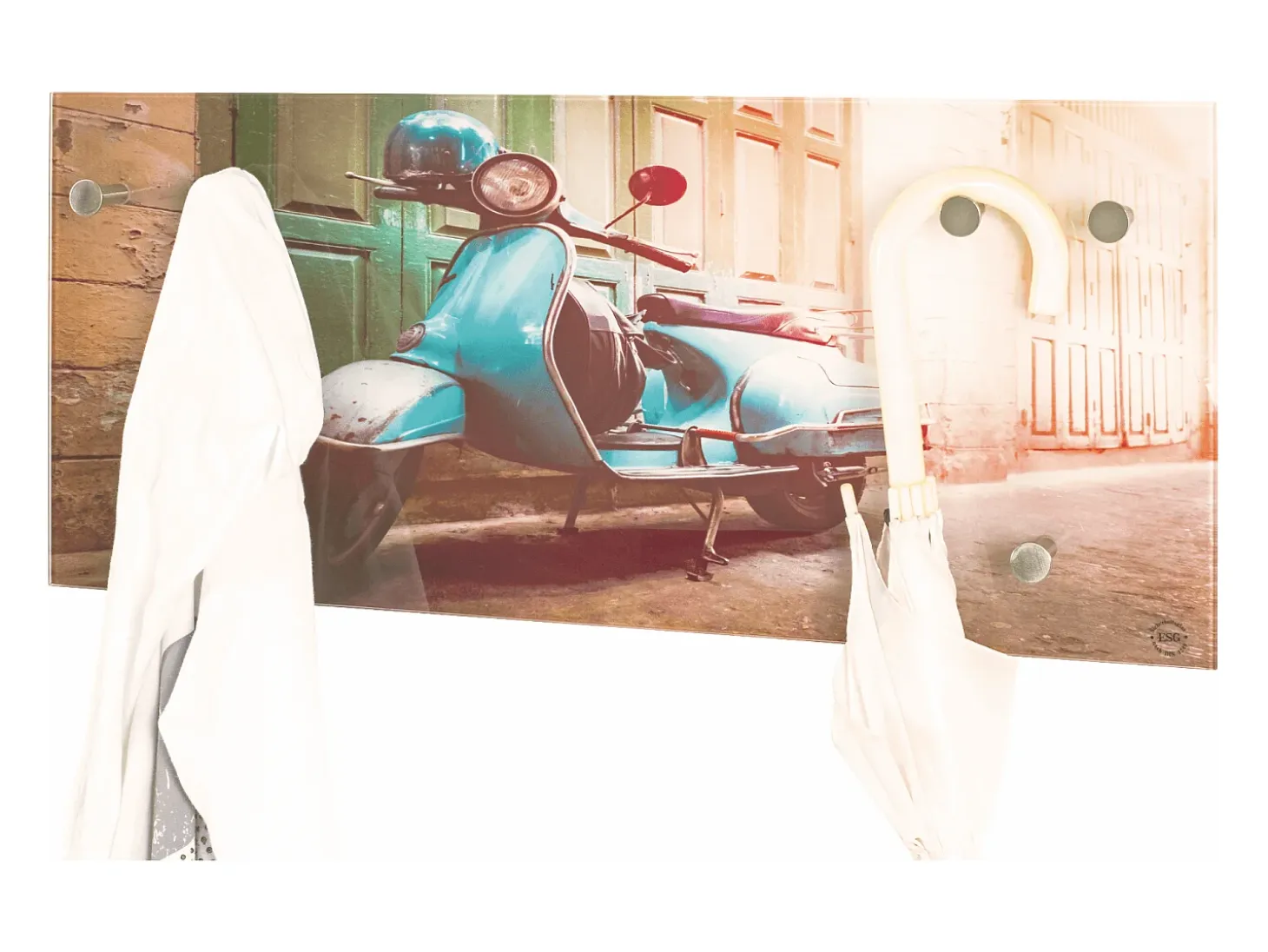 Perchero de pared de diseño en vidrio templado Stig scooter