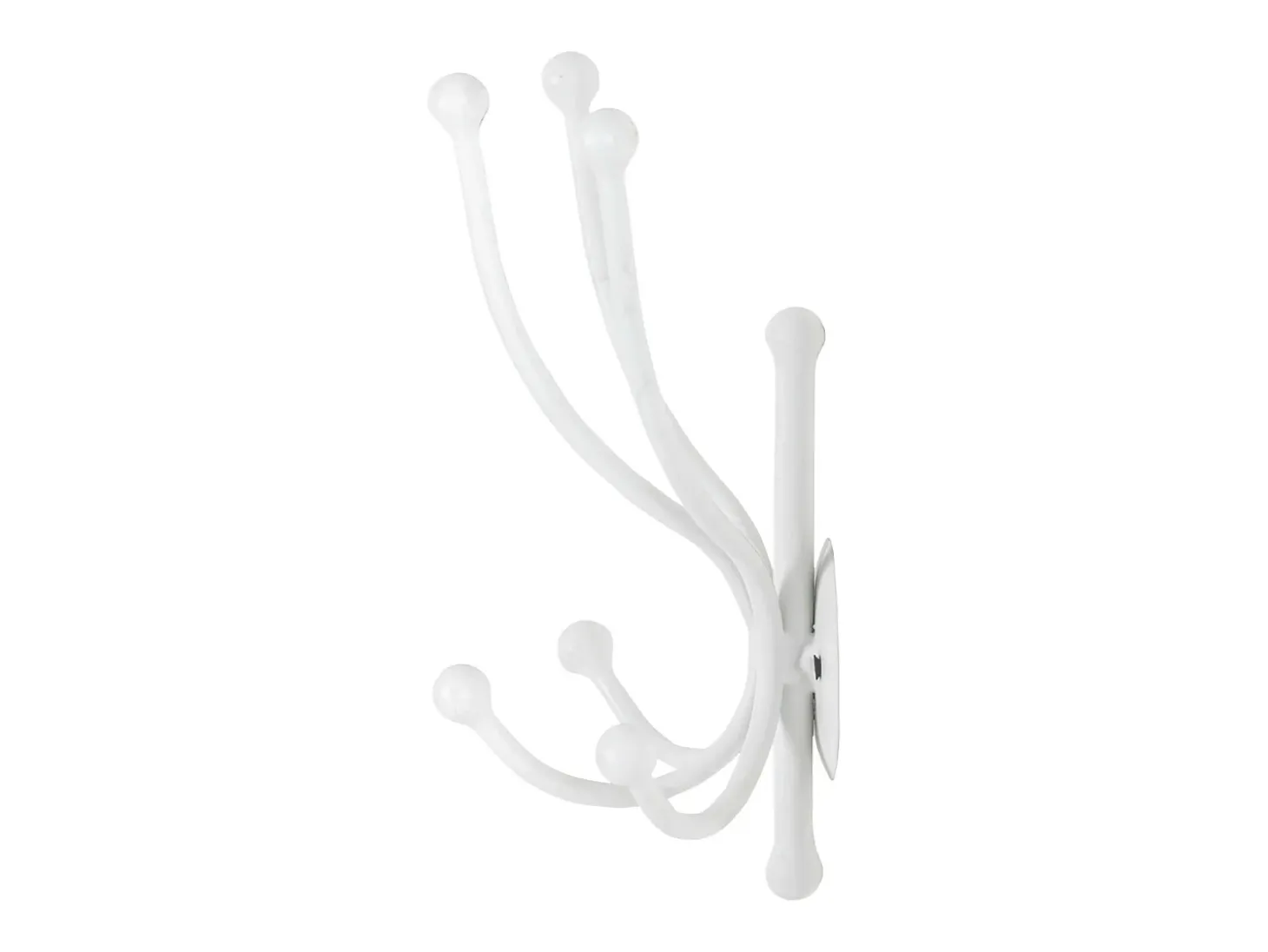 Perchero de pared de diseño metálico blanco con 6 ganchos Colt