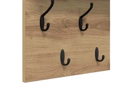 Perchero de pared de roble hecho a mano en madera de ingeniería