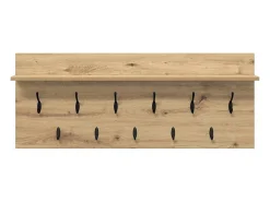 Perchero de pared de roble hecho a mano en madera de ingeniería