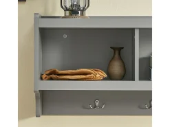 Perchero de Pared Estantería de Pared con 4 Ganchos Gris 100 x 25 x 35 cm FHK28-HG SoBuy ES