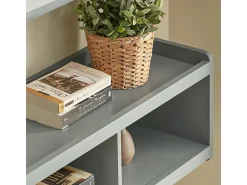 Perchero de Pared Estantería de Pared con 4 Ganchos Gris 100 x 25 x 35 cm FHK28-HG SoBuy ES