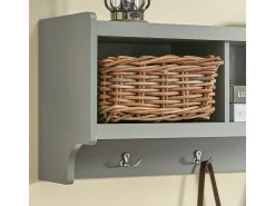 Perchero de Pared Estantería de Pared con 4 Ganchos Gris 100 x 25 x 35 cm FHK28-HG SoBuy ES