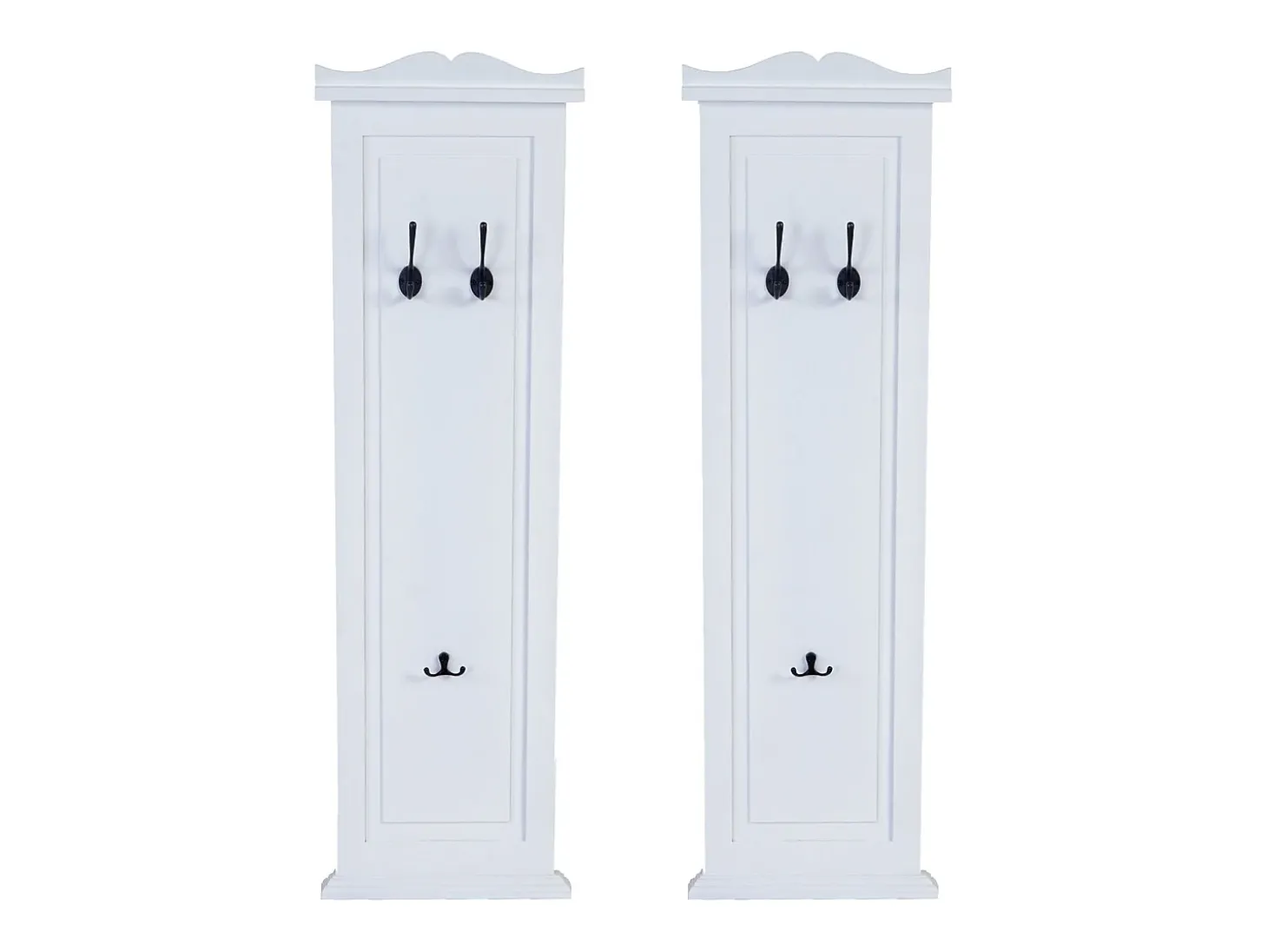 Perchero de pared H33 (juego de 2), lacado en blanco