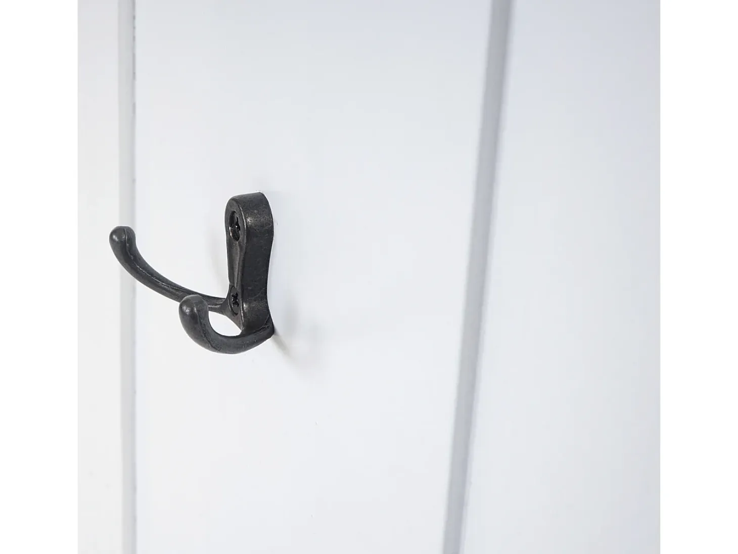 Perchero de pared H33 (juego de 2), lacado en blanco