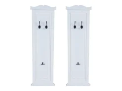 Perchero de pared H33 (juego de 2), lacado en blanco