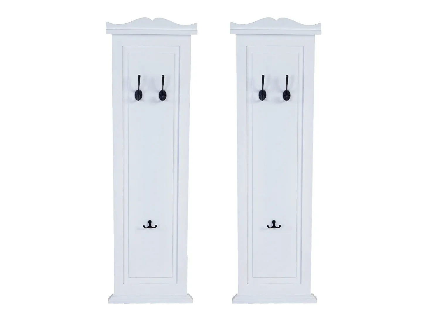 Perchero de pared H33 (juego de 2), lacado en blanco