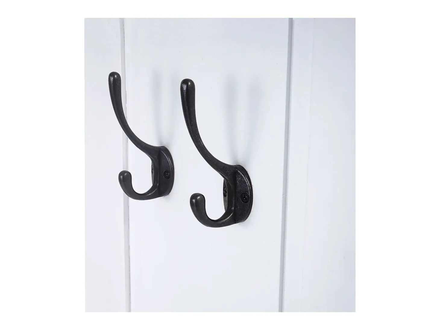 Perchero de pared H33 (juego de 2), lacado en blanco