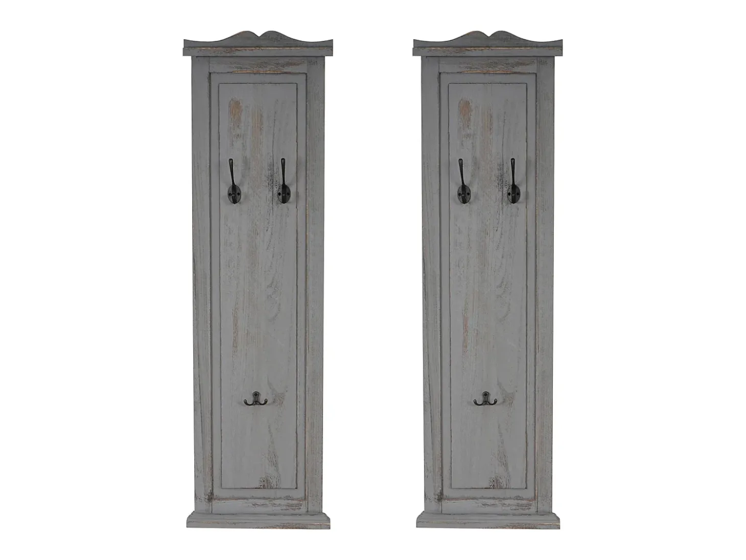 Perchero de pared H33 (juego de 2), gris desgastado