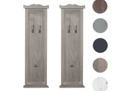 Perchero de pared H33 (juego de 2), gris-marrón shabby