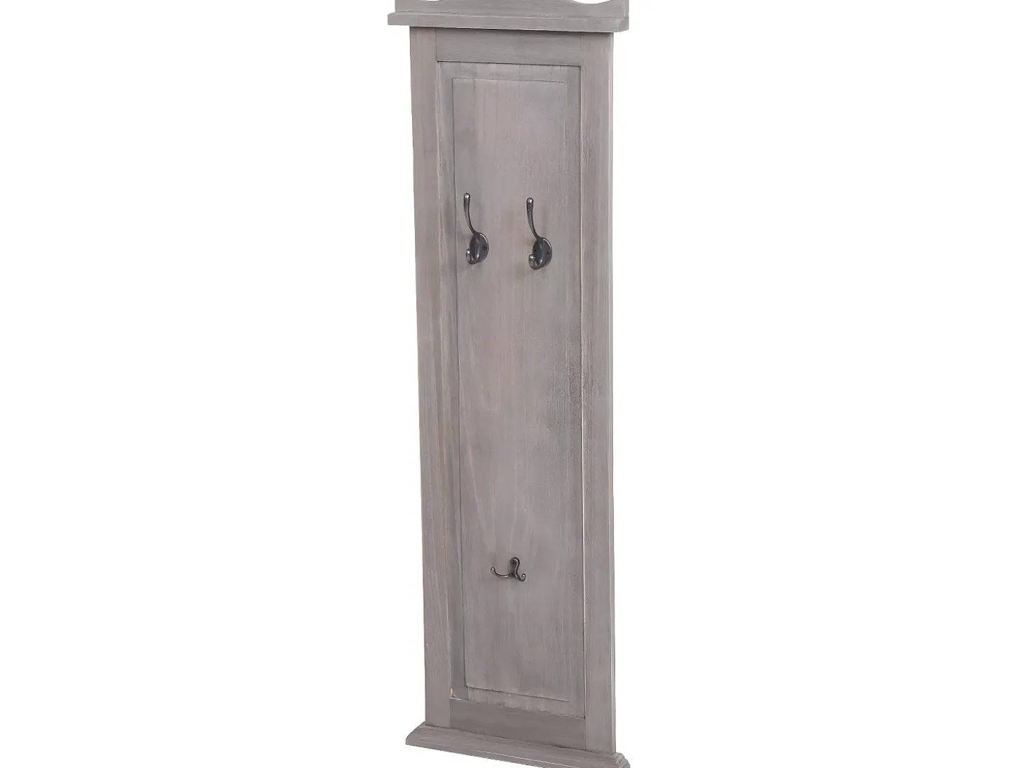 Perchero de pared H33 (juego de 2), gris-marrón shabby