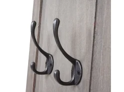 Perchero de pared H33 (juego de 2), gris-marrón shabby