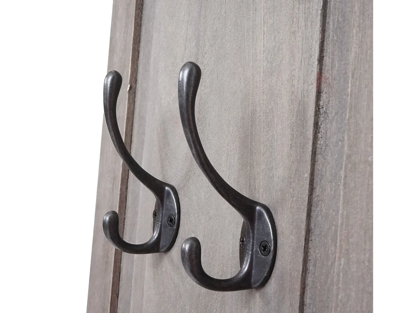 Perchero de pared H33 (juego de 2), gris-marrón shabby
