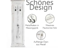 Perchero de pared H33 (juego de 2), gris-marrón shabby