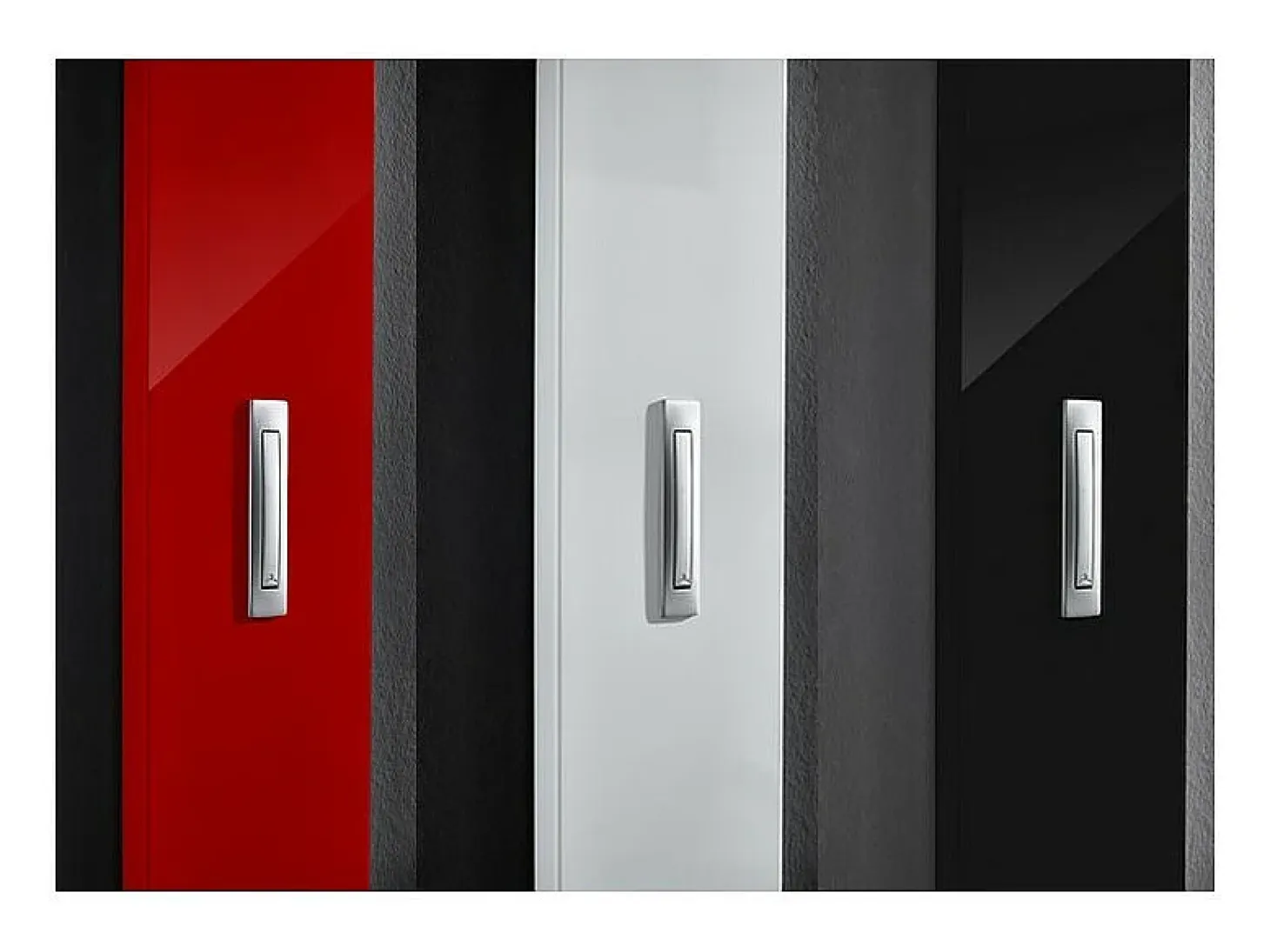 Perchero de pared lacado de diseño blanco negro Alti - Blanco