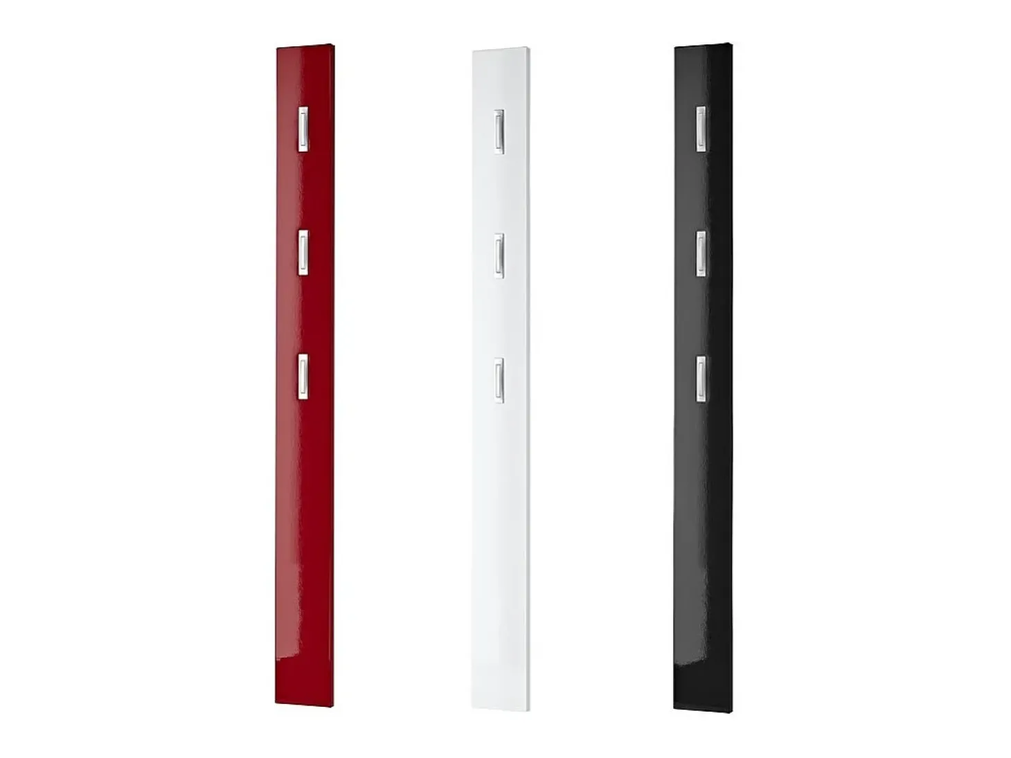 Perchero de pared lacado de diseño blanco negro Alti - Blanco