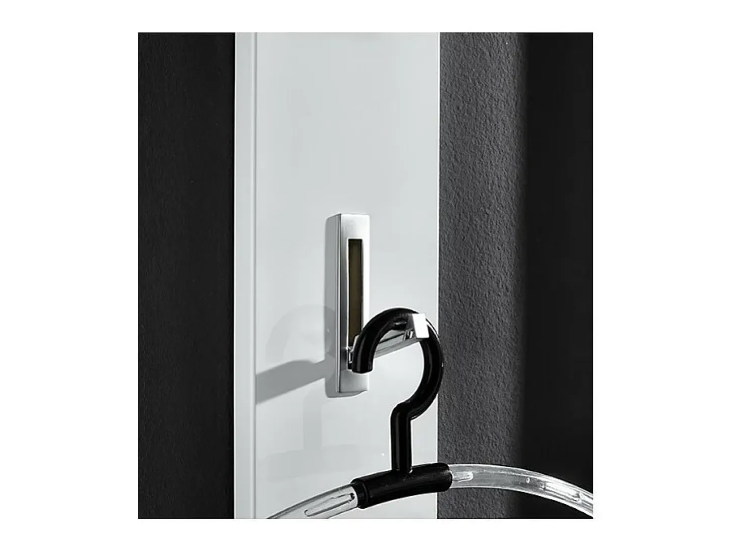 Perchero de pared lacado de diseño blanco negro Alti - Blanco