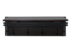 Perchero de pared MCW-A27 Estructura 3D, marrón oscuro