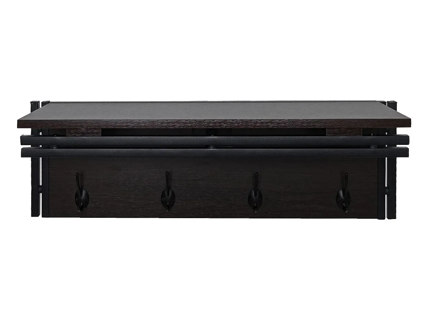 Perchero de pared MCW-A27 Estructura 3D, marrón oscuro