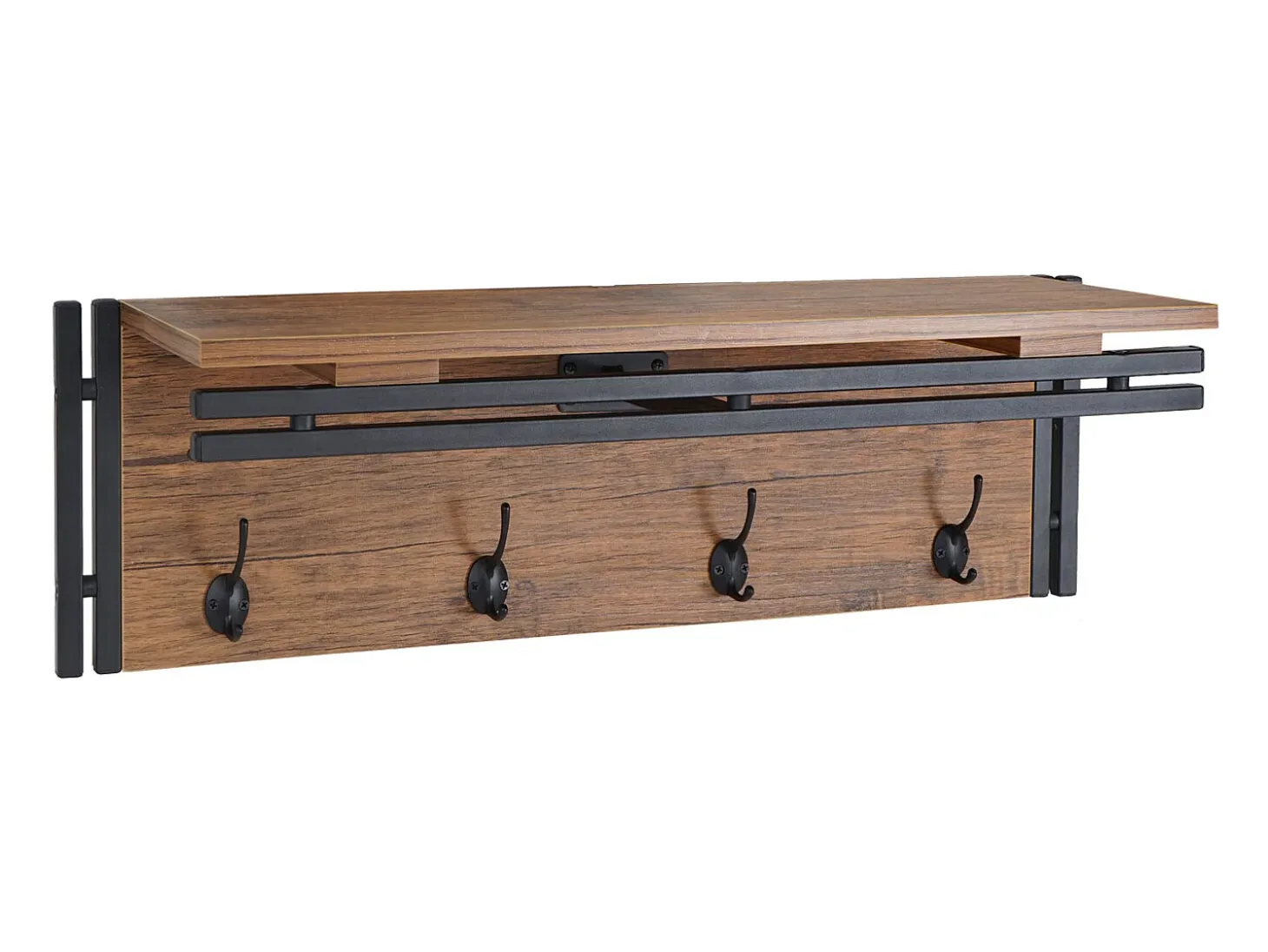 Perchero de pared MCW-A27 Estructura 3D, Aspecto roble salvaje