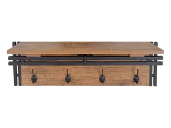 Perchero de pared MCW-A27 Estructura 3D, Aspecto roble salvaje