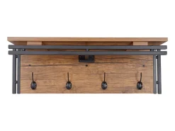 Perchero de pared MCW-A27 Estructura 3D, Aspecto roble salvaje