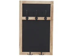 Perchero de pared MCW-C51 con pizarra, marrón natural