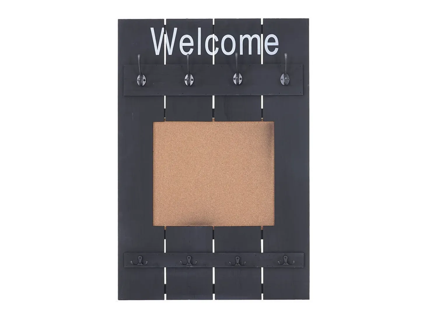 Perchero de pared MCW-C89 con tablón de anuncios, gris oscuro, desgastado