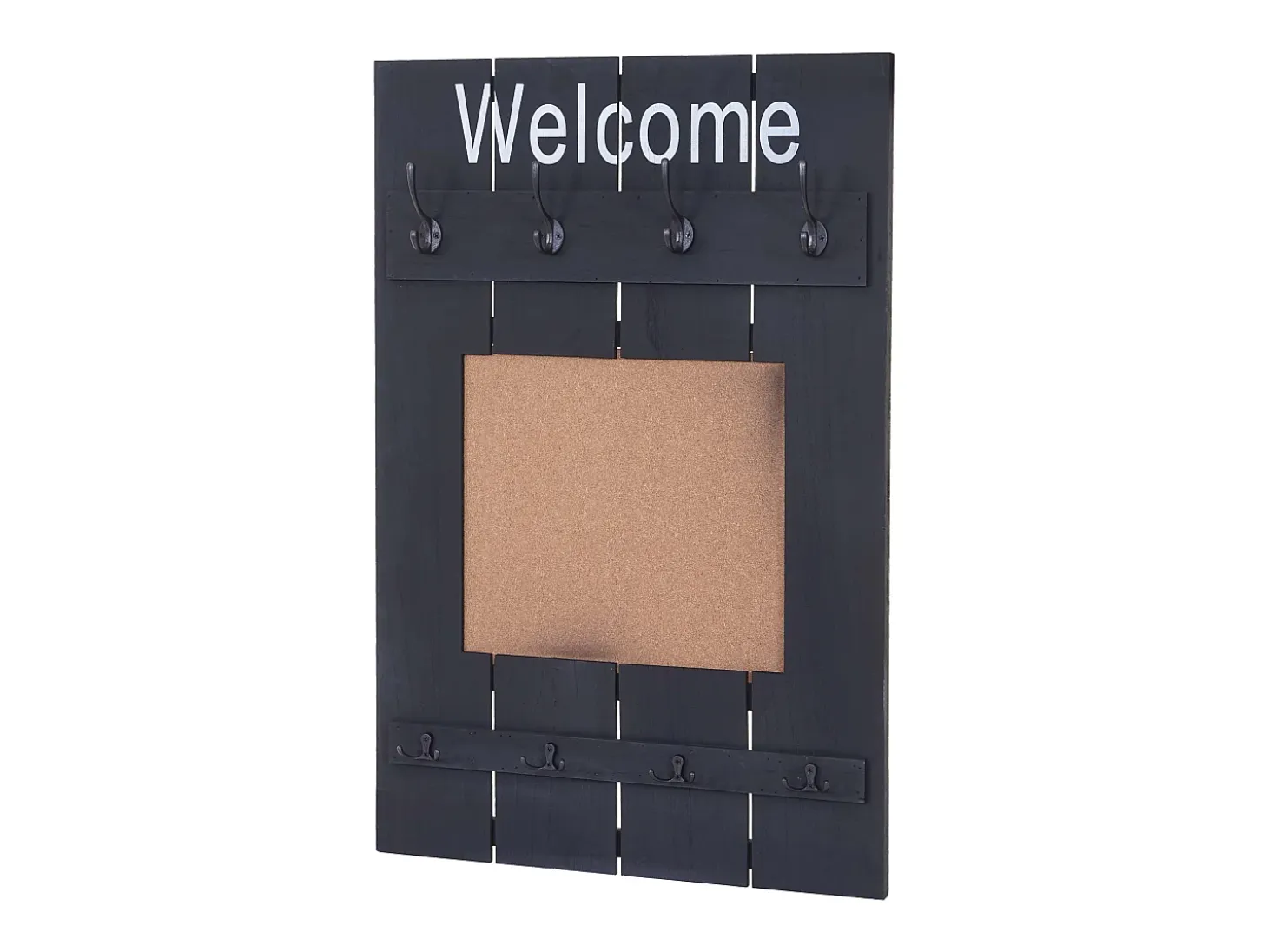 Perchero de pared MCW-C89 con tablón de anuncios, gris oscuro, desgastado