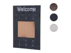 Perchero de pared MCW-C89 con tablón de anuncios, gris oscuro, desgastado