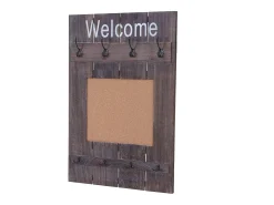Perchero de pared MCW-C89 con tablón de anuncios, marrón, desgastado