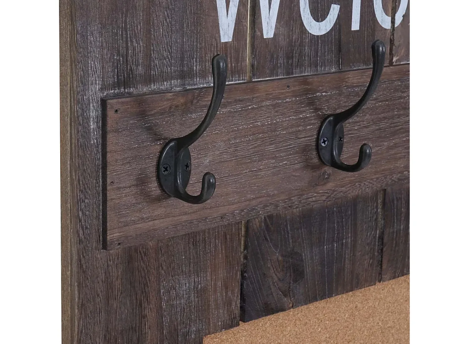 Perchero de pared MCW-C89 con tablón de anuncios, marrón, desgastado