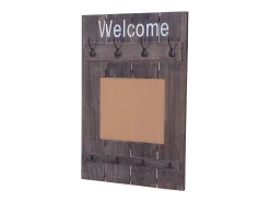 Perchero de pared MCW-C89 con tablón de anuncios, marrón, desgastado
