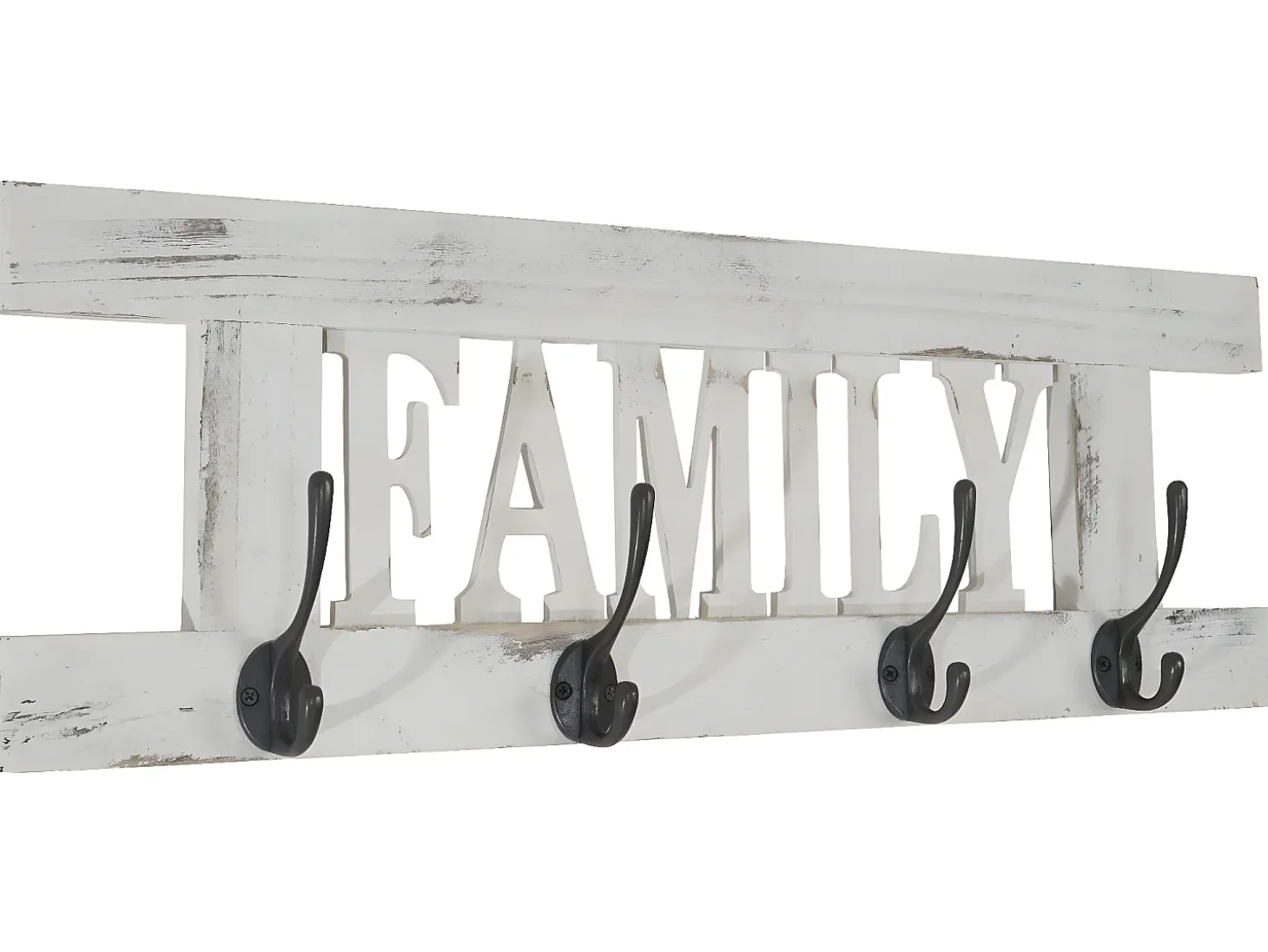 Perchero de pared MCW-C60 Family Shabby look, blanco, shabby