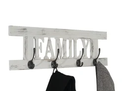 Perchero de pared MCW-C60 Family Shabby look, blanco, shabby