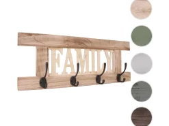 Perchero de pared MCW-C60 Family Shabby look, marrón natural