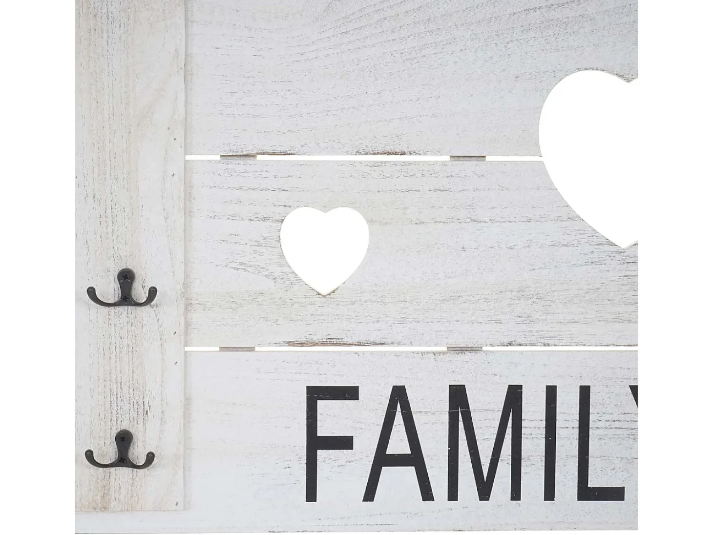 Perchero de pared MCW-C89 Family, estilo shabby chic, blanco, desgastado