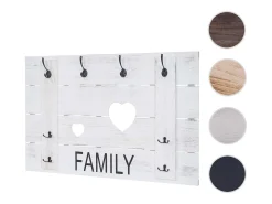 Perchero de pared MCW-C89 Family, estilo shabby chic, blanco, desgastado