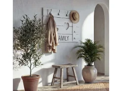 Perchero de pared MCW-C89 Family, estilo shabby chic, blanco, desgastado