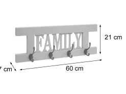 Perchero de pared MCW-C60 Family Shabby look, marrón, shabby
